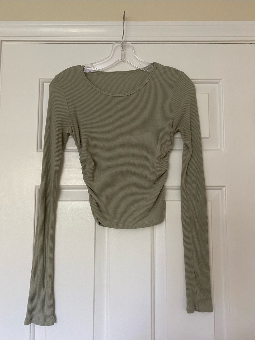 ALO Yoga Gather White Ribbed Long Sleeve Crew Top - Picture 10 of 11
